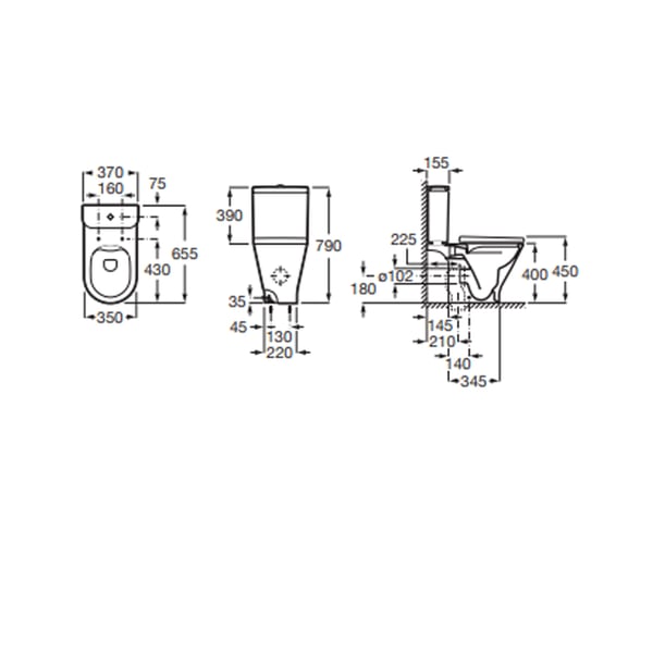 Σετ Λεκάνη The Gap Round A3420N8000 με κάλυμμα soft closing Roca